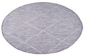 Dekorstudio Šnúrkový okrúhly koberec PALM 3075 - ružovomodrý Priemer koberca: 120cm