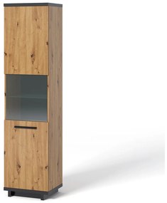Vitrína Indi WIT50 (dub artisan + čierna matná + dub artisan). Akcia -16%. Vlastná spoľahlivá doprava až k Vám domov. 1051745