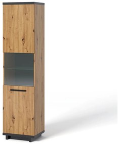 Vitrína Indi WIT50 (dub artisan + čierna matná + dub artisan). Akcia -20%. Vlastná spoľahlivá doprava až k Vám domov. 1051745