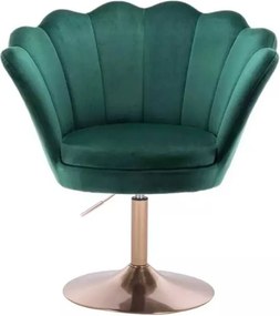 LuxuryForm DESIGN Kreslo FREY VELUR na zlatom tanieri - zelené