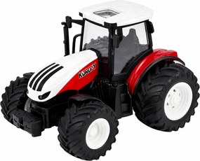 LEAN Toys Poľnohospodársky traktor s vyklápacím prívesom, diaľkovo ovládaný, svetlá a zvuky, mierka 1:24