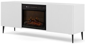 TV skrinka/stolík s elektrickým krbom FPB 2D 170 C Rowanna (biela). Akcia -20%. Vlastná spoľahlivá doprava až k Vám domov. 1125093