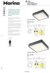 Redo 90157 - LED Vonkajšie stropné svietidlo MARINA LED/12W/230V IP65 antracit