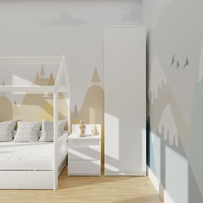 Šatníková skriňa Musecalo 2 (biela). Akcia -21%. Vlastná spoľahlivá doprava až k Vám domov. 1132735