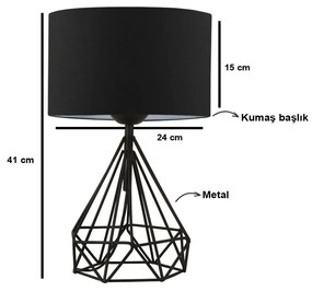 Dve stolné lampy Loure čierne