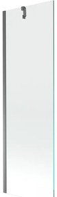 Mexen Next, 1-krídlová vaňová zástena 60 x 150 cm, 6mm číre sklo, grafitová, 895-060-000-00-00-95