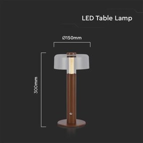 LED Stmievateľná dobíjacia stolná lampa LED/1W/5V 3000K 1800 mAh hnedá