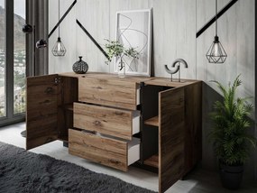 KOMODA SANTINO DUB FLAGSTAFF + ČIERNY 158 cm