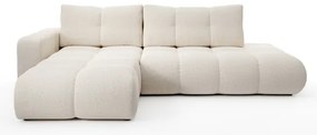 Rozkladacia rohová čalúnená sedacia súprava ALMADA do L, ľavé prevedenie, svetlobéžová