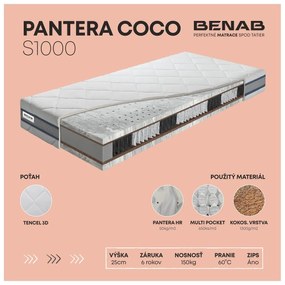 BENAB PANTERA COCO S1000 taštičkový matrac 200x200 cm Poťah Tencel 3D