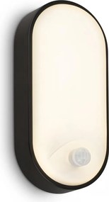 Brilo - LED vonkajšie nástenné svietidlo s pohybovým senzorom RUCH LED/12W/230V IP65 čierna