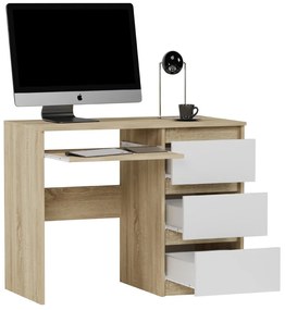 Písací, kancelársky stôl so šuflíkmi MODERN N-3 - rôzne farebné prevedenia biela