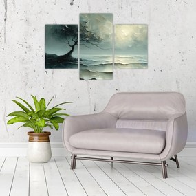 Obraz - Olejomaľba stromu s oceánom (90x60 cm)