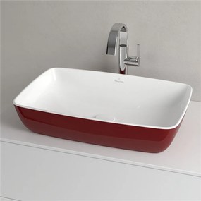 VILLEROY &amp; BOCH Artis obdĺžnikové umývadlo na dosku bez otvoru, bez prepadu, 580 x 380 mm, Bordeaux, 417258BCS9