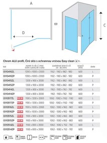 Mereo Novea, 1-krídlový sprchový kút 100x80 cm, obdĺžnik, ľavé dvere a pevný diel, číre sklo, chrómový profil, MER-CK10314ZL