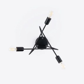 Sollux SL.1434 - Prisadený luster LOOP 3xE27/15W/230V čierna