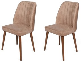 Súprava jedálenských stoličiek Alfa Beige aWalnut, 2 ks