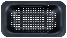 Čierne rozšíriteľné cedidlo Wenko Black Outdoor Kitchen Sivo