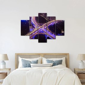 Obraz veľké križovatky v noci (150x105 cm)