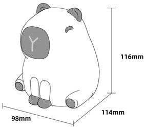 LED RGBW Stmievateľná detská lampa LED/1W/5V USB 1200 mAh kapybara