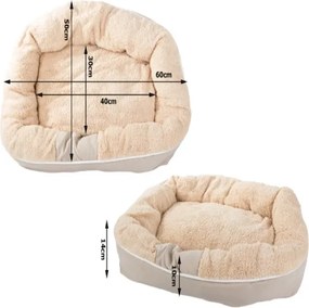 Pelech pre psa / mačku L - Kožúšok - hnedo-béžová