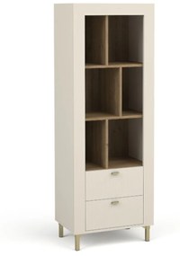 Regál so zásuvkami a drážkovanými čelami cashmere MOSSA MO4