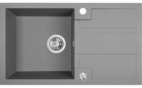 Laveo Barbados, 1-komorový granitový drez 760x440x194 mm, šedá, LAV-SBB_511T