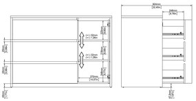 Biela/v prírodnej farbe komoda v dekore duba 119x84x48 cm Next – Tvilum