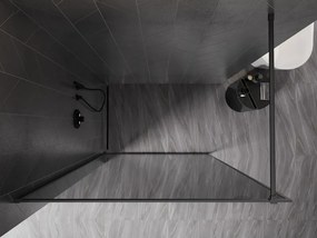 Mexen Kioto-XF, sprchová zástena s rámom 110 x 202 cm, 10mm šedé sklo, grafitový profil, 800-110-104-66-40-X