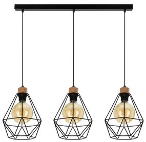 Spot-Light 21822304-Luster na lanku DIAMENT 3xE27/60W/230V dub