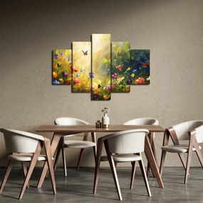 Obraz - Jarná kvetinová lúka, maľba (150x105 cm)
