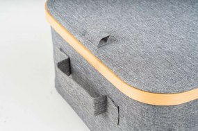Úložný box G21 40 x 30 x 15 cm, bambusový s vekom, sivý