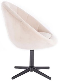 LuxuryForm DESIGN Kreslo VERA VELUR na čiernom kríži - krémové