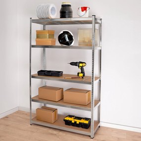 Dielenský regál IRONHOLD 205x120 cm strieborný