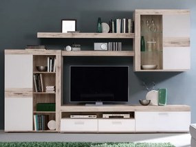 Obývacia stena Zumba, dub pieskový/biela