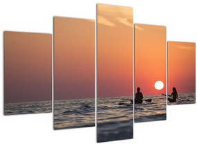 Obraz kanoistov pri západe slnka (150x105 cm)