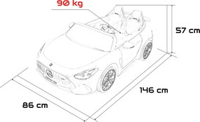 Ramiz Mercedes-Benz GT63 AMG elektrické autíčko pre deti biele
