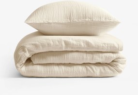 Goldea mušelínové posteľné obliečky – prírodné 200 x 200 a 2ks 70 x 90 cm