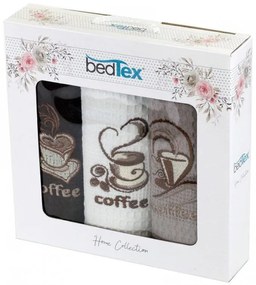 BedTex, Cz 3-dielna sada vaflových utierok Coffee time