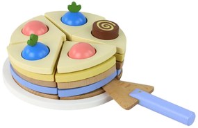 Lean Toys Drevená torta na krájanie – 8 kusov