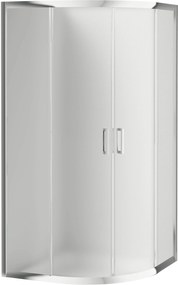Deante Funkia, štvrťkruhový sprchový kút s posuvnými dverami 90x90 cm, výška 185cm, 5mm sklo námraza, chrómový profil, KYP_651K