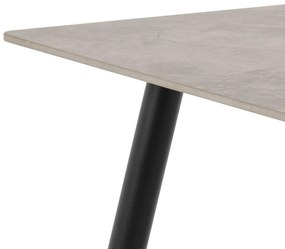 Jídelní stůl Wicklow 140 cm  šedý mramor/černý
