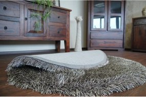 Koberec Love shaggy taupe 120 cm kruh
