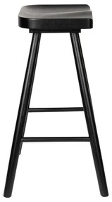 Čierna barová stolička z dubového dreva 64 cm Vander – White Label