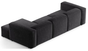 Tmavosivá menčestrová rohová pohovka (pravý roh/s leňoškou) Bergamo – Cosmopolitan Design