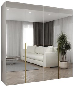 Skriňa Alicante III 200 biela/zlatá