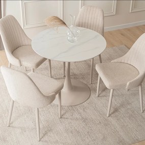 Stôl ALDO 90 cm biely/kašmírový