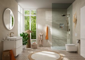 Hansgrohe Tecturis S, páková umývadlová batéria 150 Fine CoolStart EcoSmart+ s odtokovou súpravou, kartáčovaný bronz, HAN-73340140