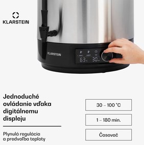 Klarstein Abbey 40, zavárací hrniec, dávkovač nápojov, 40 l, 100 °C, 180 min, nehrdzavejúca oceľ