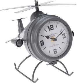Stolné hodiny Helikoptéra – sivá 21 × 22 × 21 cm